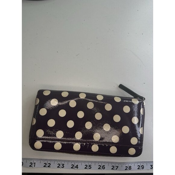 KATE SPADE Carlisle Street Lacey Polka Dot Plum  Wallet Patent Leather - Picture 3 of 5